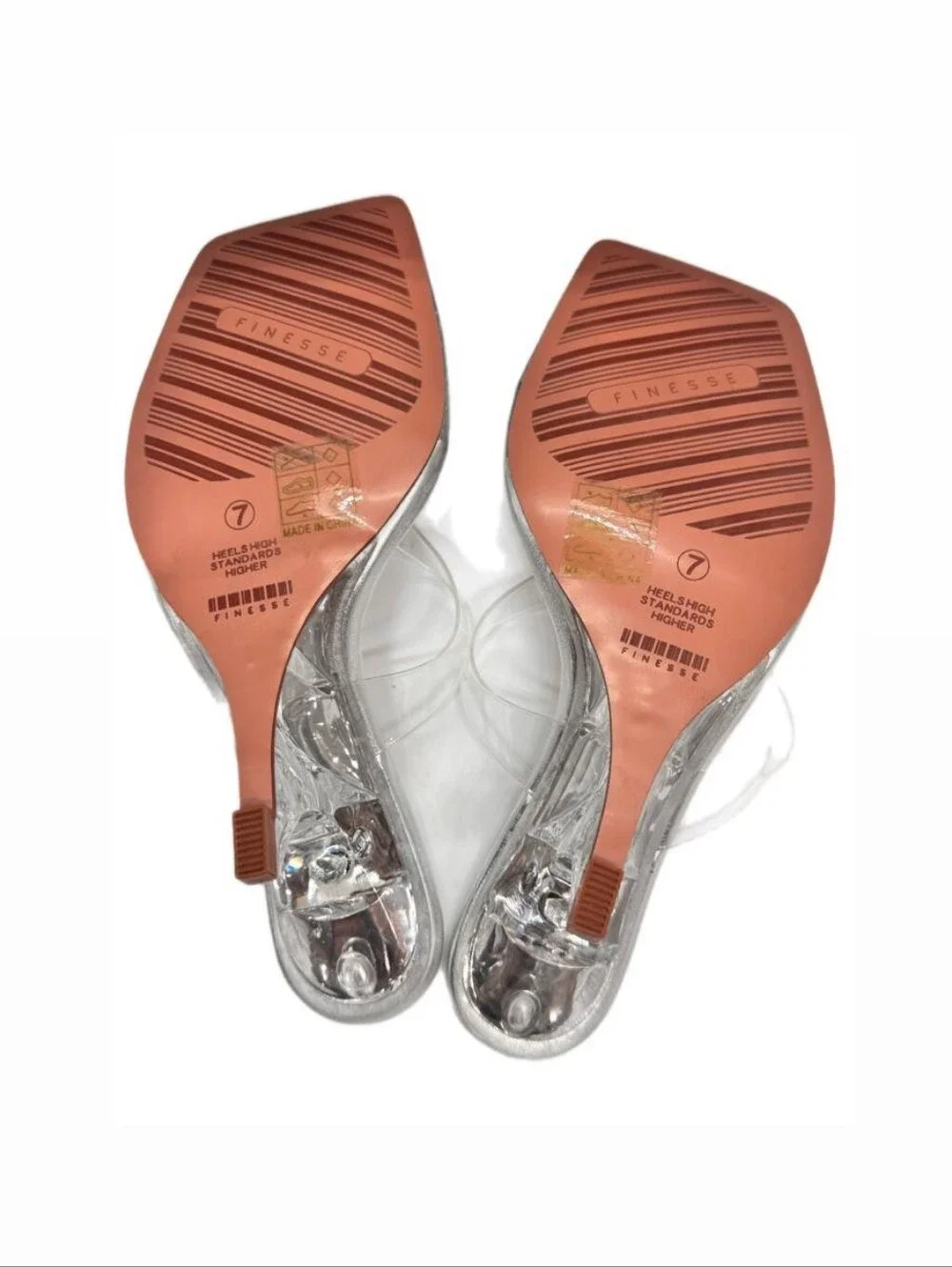 FINESSE Abigail Silver Perspex Thong Sandals/Size 7/NWB/MSRP 68